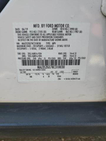 MAJ3S2GE7KC310030 - 2019 FORD ECOSPORT SE Blanco foto 14