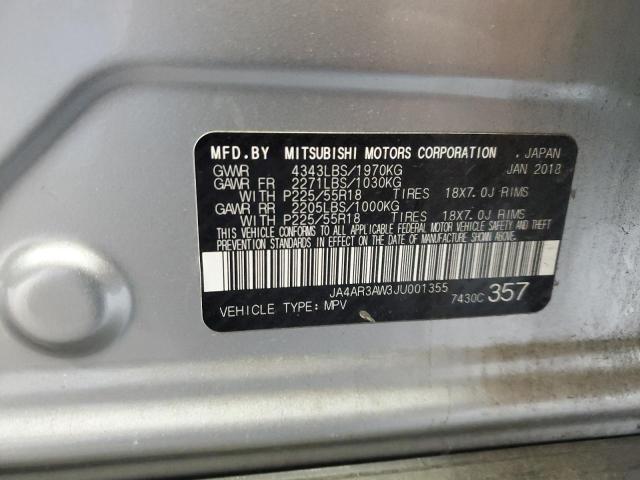 JA4AR3AW3JU001355 - 2018 MITSUBISHI OUTLANDER ES Күміс фото 13