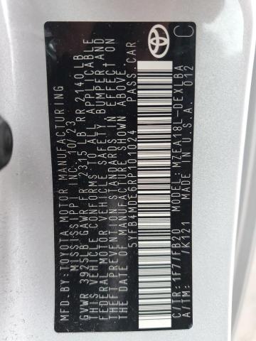 5YFB4MDE6RP101024 - 2024 TOYOTA COROLLA LE 银色 照片 12