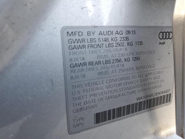 WA1UFAFL2EA044407 - 2014 AUDI A4 ALLROAD PREMIUM PLUS SILVER photo 12