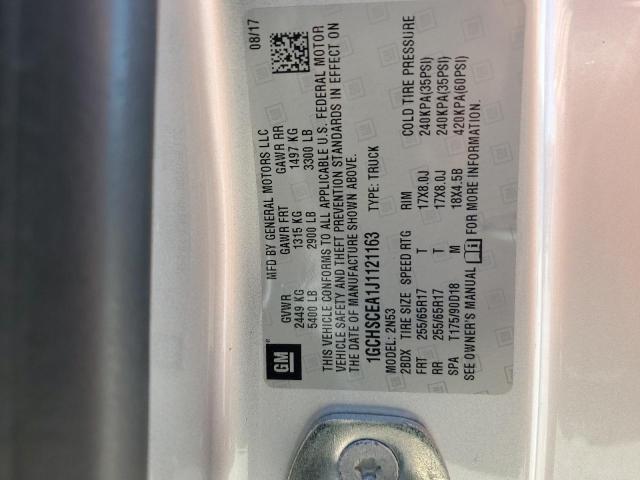 1GCHSCEA1J1121163 - 2018 CHEVROLET COLORADO LT SILVER photo 12