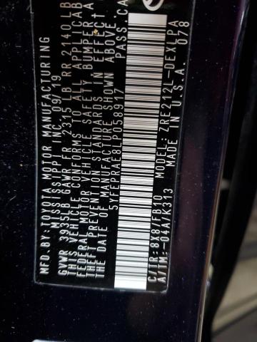 5YFEPRAE8LP058917 - 2020 TOYOTA COROLLA LE BLUE photo 13