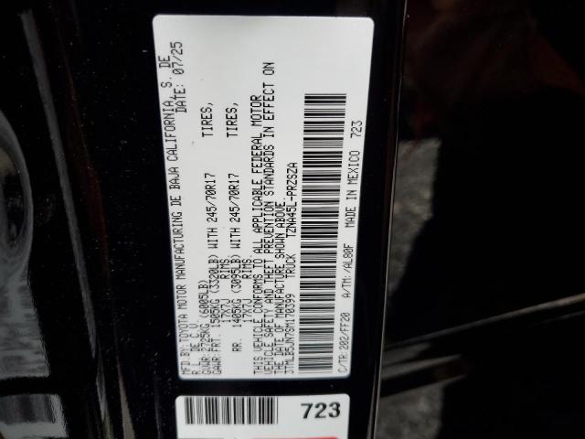 3TMLB5JN7SM170399 - 2025 TOYOTA TACOMA DOUBLE CAB შავი ფოტო 12