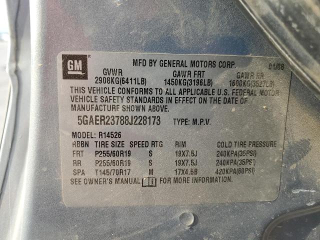 5GAER23788J228173 - 2008 BUICK ENCLAVE CXL Сұр фото 13