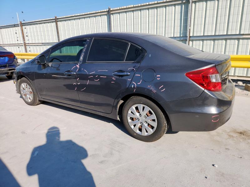 2HGFB2F54CH606602 - 2012 HONDA CIVIC LX ნაცრისფერი ფოტო 2