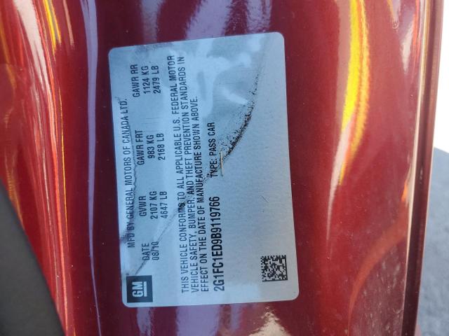 2G1FC1ED9B9119766 - 2011 CHEVROLET CAMARO LT BURGUNDY photo 12