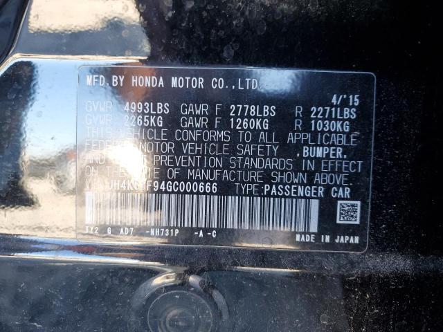 JH4KC1F94GC000666 - 2016 ACURA RLX ADVANCE BLACK photo 13