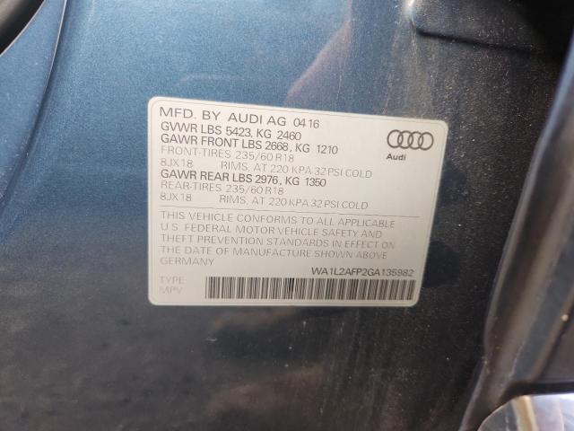 WA1L2AFP2GA135982 - 2016 AUDI Q5 PREMIUM PLUS BLUE photo 12