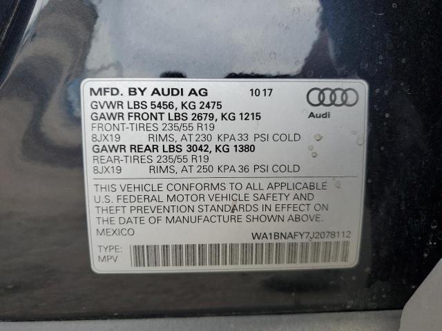 WA1BNAFY7J2078112 - 2018 AUDI Q5 PREMIUM PLUS 蓝色 照片 13