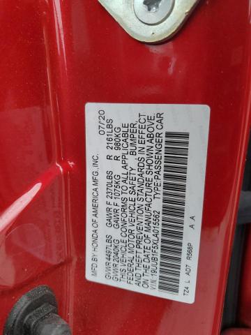 19UUB1F5XLA015562 - 2020 ACURA TLX TECHNOLOGY 红色 照片 12