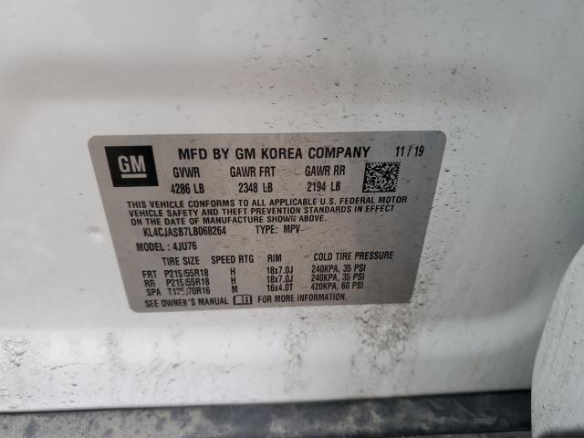 KL4CJASB7LB068264 - 2020 BUICK ENCORE PREFERRED WHITE photo 13