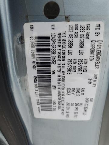 1C4GP45R35B134652 - 2005 CHRYSLER TOWN & COU 青色 照片 14