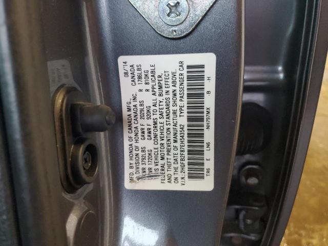 2HGFB2F87EH543542 - 2014 HONDA CIVIC EX Сұр фото 12