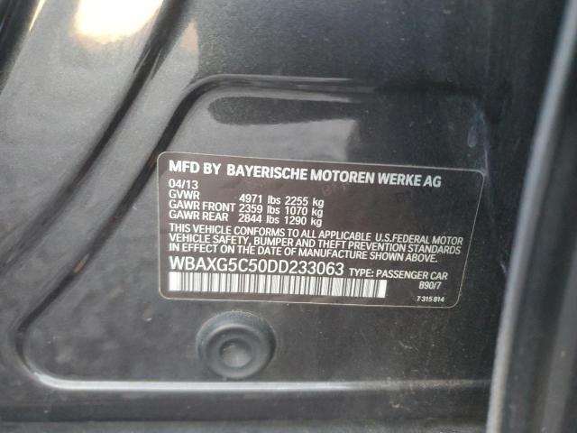 WBAXG5C50DD233063 - 2013 BMW 5 SERIES I შავი ფოტო 12