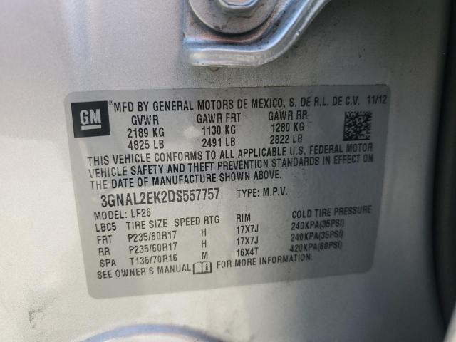 3GNAL2EK2DS557757 - 2013 CHEVROLET CAPTIVA LS SILVER photo 14