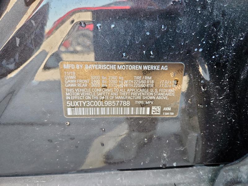 5UXTY3C00L9B57788 - 2020 BMW X3 SDRIVE30I BLACK photo 13