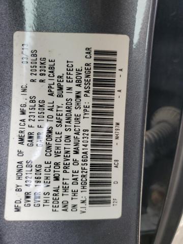 1HGCR2F56DA140329 - 2013 HONDA ACCORD SPORT GRAY photo 13