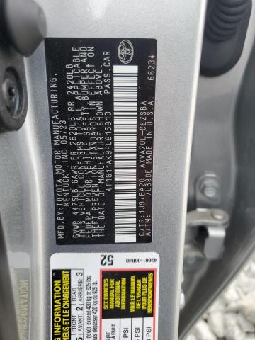 4T1G11AK9PU815913 - 2023 TOYOTA CAMRY SE NIGHT SHADE SILVER photo 12