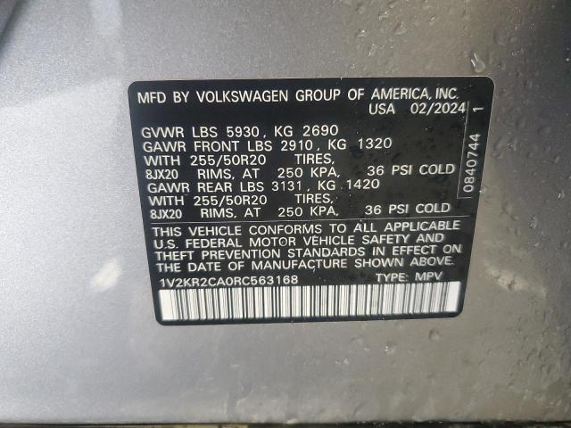 1V2KR2CA0RC563168 - 2024 VOLKSWAGEN ATLAS SE Gümüş foto 14