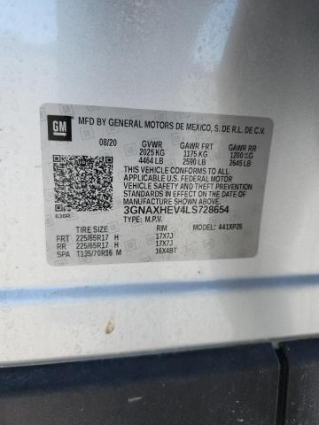 3GNAXHEV4LS728654 - 2020 CHEVROLET EQUINOX LS 银色 照片 14