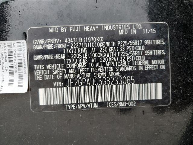 JF2GPADC5G8233065 - 2016 SUBARU CROSSTREK PREMIUM BLACK photo 14