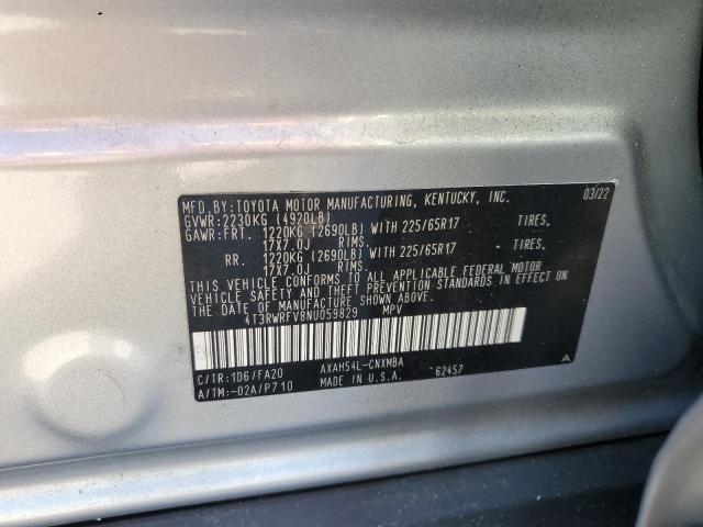 4T3RWRFV8NU059829 - 2022 TOYOTA RAV4 XLE 银色 照片 13