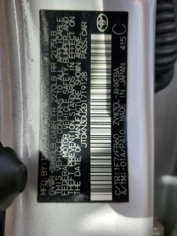 JTDKN3DU2D1719128 - 2013 TOYOTA PRIUS SILVER photo 13