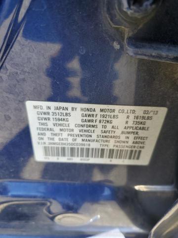 JHMGE8H35DC039618 - 2013 HONDA FIT BLUE photo 13