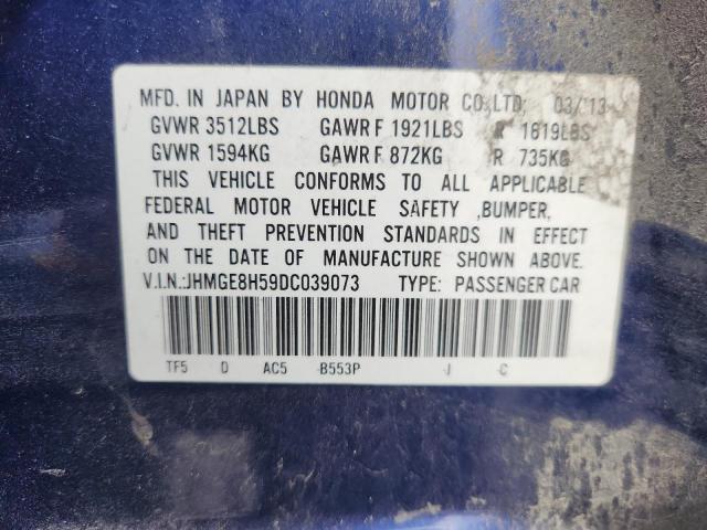 JHMGE8H59DC039073 - 2013 HONDA FIT SPORT 蓝色 照片 12