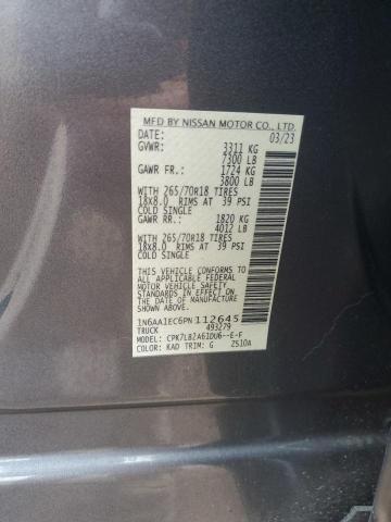 1N6AA1EC6PN112645 - 2023 NISSAN TITAN S GRAY photo 12