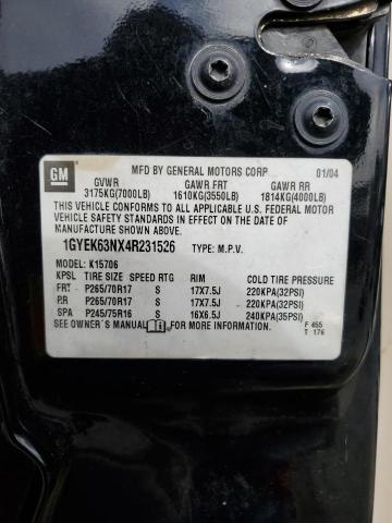 1GYEK63NX4R231526 - 2004 CADILLAC ESCALADE LUXURY Qara foto 14