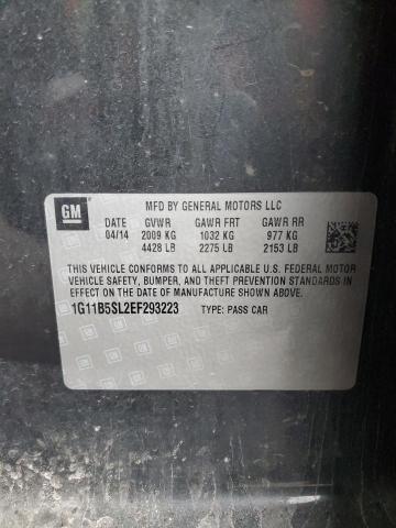 1G11B5SL2EF293223 - 2014 CHEVROLET MALIBU LS 灰色 照片 12