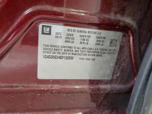 1G4GD5G34GF132830 - 2016 BUICK LACROSSE PREMIUM BURGUNDY photo 12