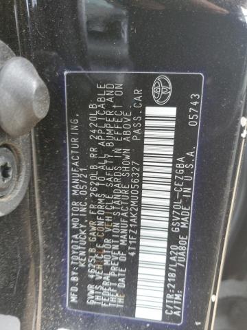 4T1FZ1AK2MU056327 - 2021 TOYOTA CAMRY XLE BLACK photo 12