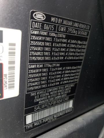 SALWR2VF8FA541348 - 2015 LAND ROVER RANGE ROVE HSE GRAY photo 13
