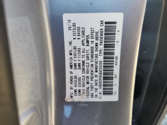 1HGCR3F80GA035256 - 2016 HONDA ACCORD EXL SILVER photo 13