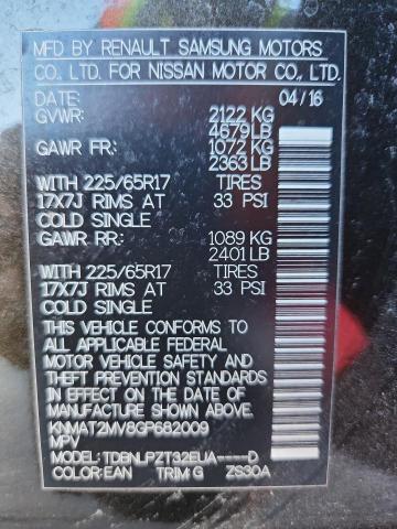 KNMAT2MV8GP682009 - 2016 NISSAN ROGUE S BLACK photo 14