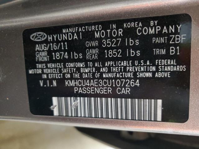 KMHCU4AE3CU107264 - 2012 HYUNDAI ACCENT GLS ნაცრისფერი ფოტო 13