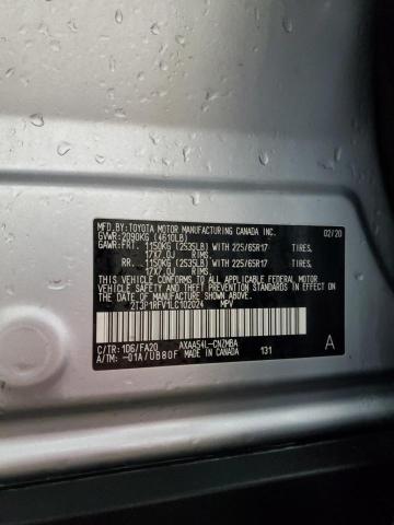 2T3P1RFV1LC102024 - 2020 TOYOTA RAV4 XLE SILVER photo 14