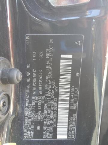 5TDYK3DC6FS680513 - 2015 TOYOTA SIENNA XLE 黑色 照片 14