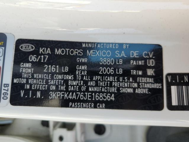 3KPFK4A76JE168564 - 2018 KIA FORTE LX WHITE photo 13