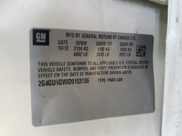 2G4GU5GV8D9153136 - 2013 BUICK REGAL PREMIUM WHITE photo 12