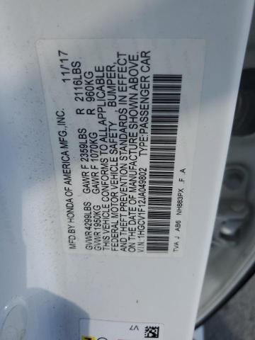 1HGCV1F12JA049802 - 2018 HONDA ACCORD LX 白色 照片 12