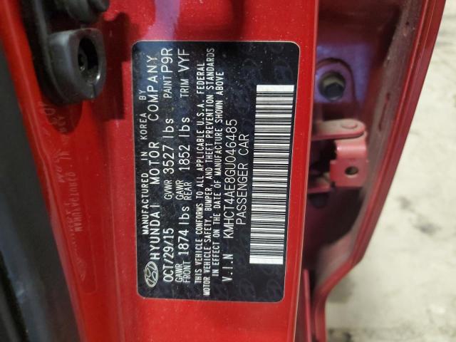 KMHCT4AE8GU046485 - 2016 HYUNDAI ACCENT SE RED photo 12