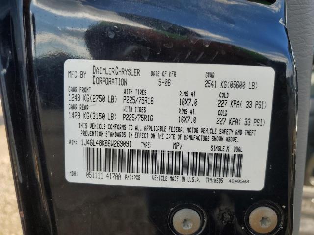 1J4GL48K86W269091 - 2006 JEEP LIBERTY SPORT Schwarz Foto 13