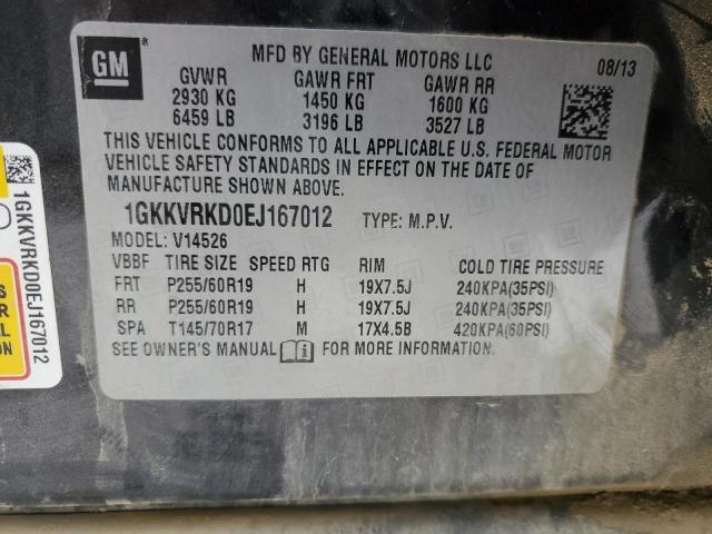 1GKKVRKD0EJ167012 - 2014 GMC ACADIA SLT-1 BLACK photo 13