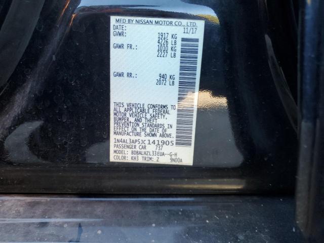 1N4AL3AP5JC141905 - 2018 NISSAN ALTIMA 2.5 黑色 照片 12