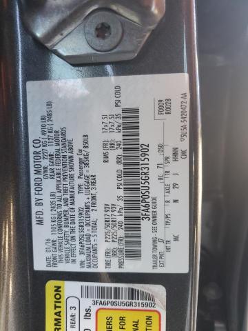 3FA6P0SU5GR315902 - 2016 FORD FUSION TITANIUM PHEV 石墨色 照片 13