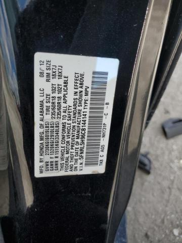 5FNRL5H96CB144141 - 2012 HONDA ODYSSEY TOURING BLACK photo 13