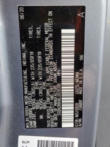 5TDHZRBH6LS028399 - 2020 TOYOTA HIGHLANDER XLE BLUE photo 14